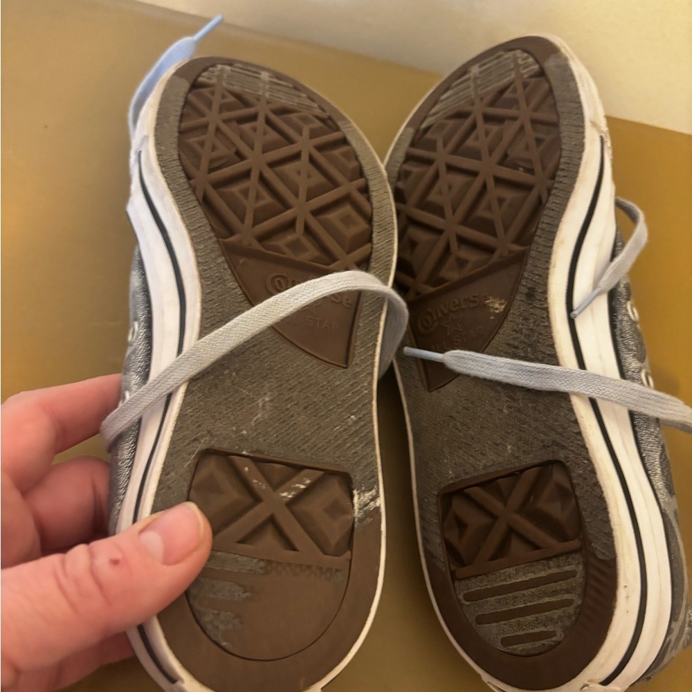 Converse Kids Silver and Gray Sneakers - Picture 6 of 6